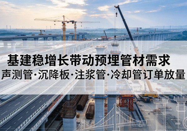 农安基建稳增长带动预埋监测管材需求，声测管、沉降板、注浆管订单持续放量